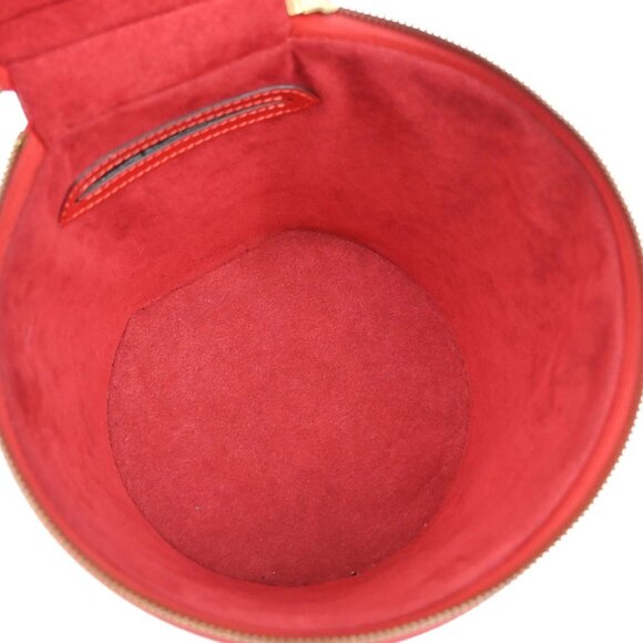 LOUIS VUITTON LV Logo Cannes Hand Vanity Bag Epi Leather Red M48037 86YH741 - Picture 10 of 15